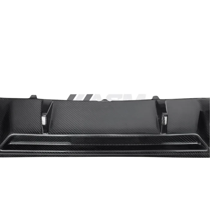 Centre detail of BMW X3 G01 carbon fibre rear diffuser – aggressive lower fins and aerodynamic shaping