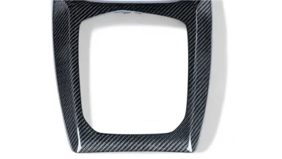 Closeup Of Bmw X3M X4M Carbon Fibre Centre Console Trim – Lower Edge Weave And Material Detail
