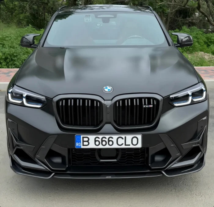 Installed Bmw X4M Lci Carbon Fibre Front Bumper Trims – Dry Carbon Vent Covers Fitted For Oem+ Performance Look