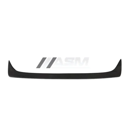 Flat studio view of carbon fibre roof spoiler rear lip for Alfa Romeo Giulia 2016+, highlighting the contoured weave and aerodynamic design