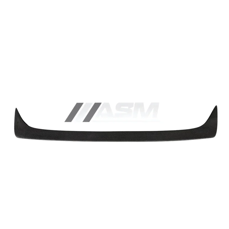 Flat studio view of carbon fibre roof spoiler rear lip for Alfa Romeo Giulia 2016+, highlighting the contoured weave and aerodynamic design