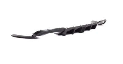 Sweeping side perspective of Audi RS3 8V carbon fibre diffuser with vented fins and LED-ready cutout