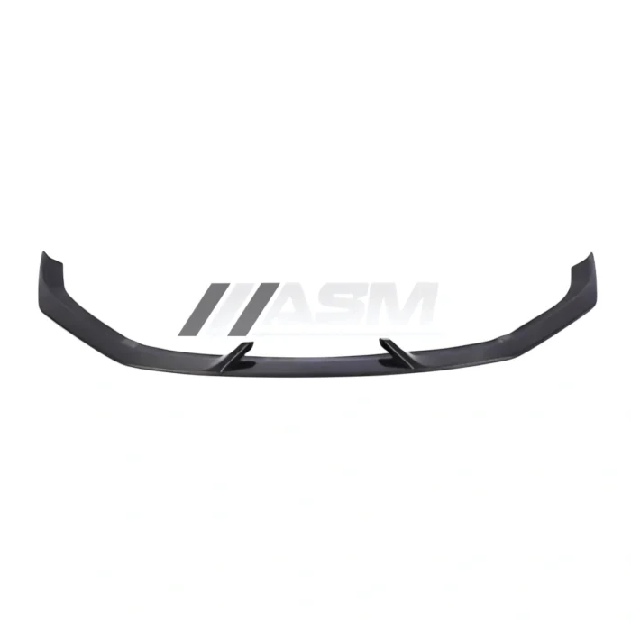 Front-Facing View Of Audi Rs3 8V Saloon Carbon Front Lip Spoiler, Designed For Enhanced Downforce And Aggressive Styling