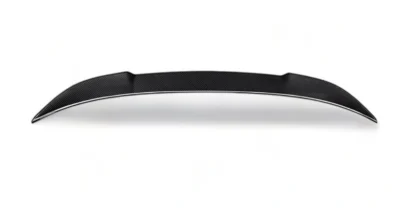 Flat Top-Down View Of Cs Style Dry Carbon Spoiler For Bmw G80 / G20, Showcasing Symmetrical Oem+ Fitment