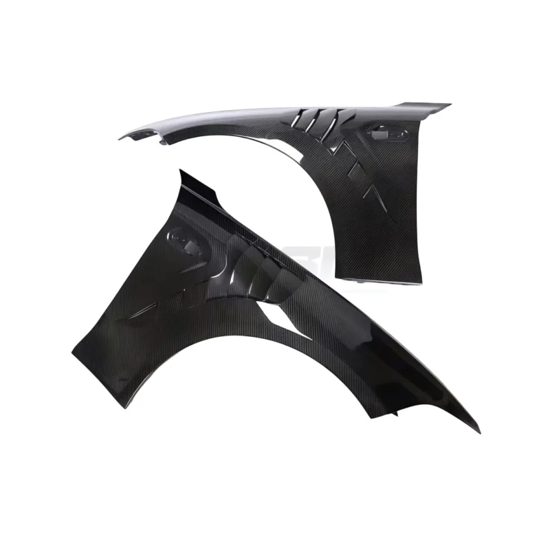 BMW M2 F87 / M2C carbon fibre front fenders – pair of ASM vented wings laid side-by-side for full set display