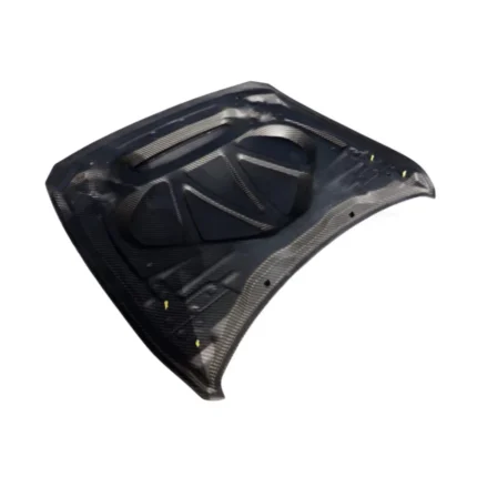 BMW M2 / M2C F87 F22 carbon bonnet – interior structural view showing dry carbon weave and reinforced underbody