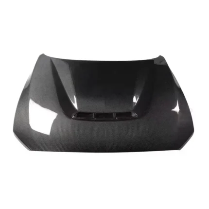 BMW M2 F87 / M2 Competition F22 pre-preg carbon fibre bonnet – top front view with central vent and lightweight profile