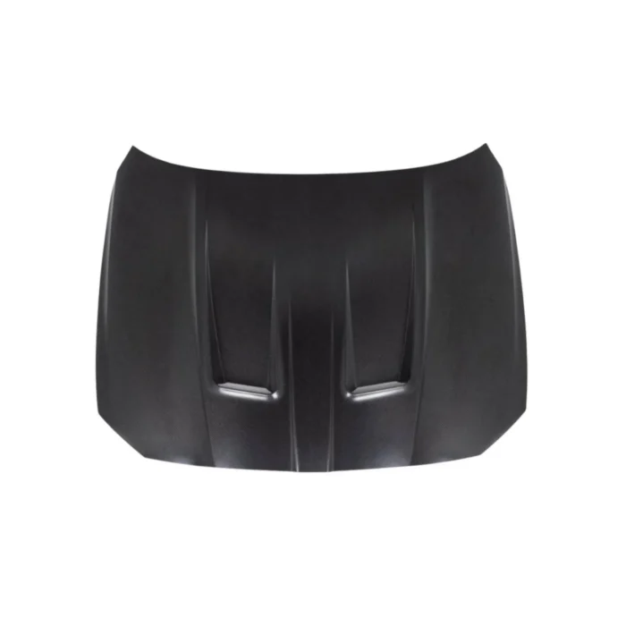 BMW G80 G81 M3 / G82 G83 M4 carbon fibre hood – rear top view showing aggressive vent design and dry carbon texture