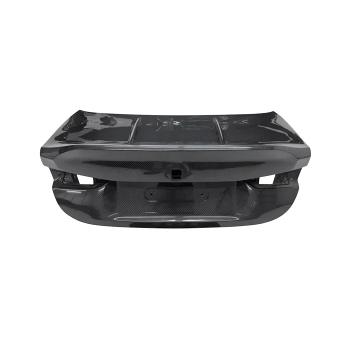 BMW G80 M3 pre-preg carbon fibre trunk lid – angled top-right view with CSL inspired lightweight rear styling