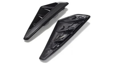 Rear View Of Bmw X5M F95 Carbon Fibre Fender Vents – Mounting Clips And Internal Fitment Design For Easy Installation