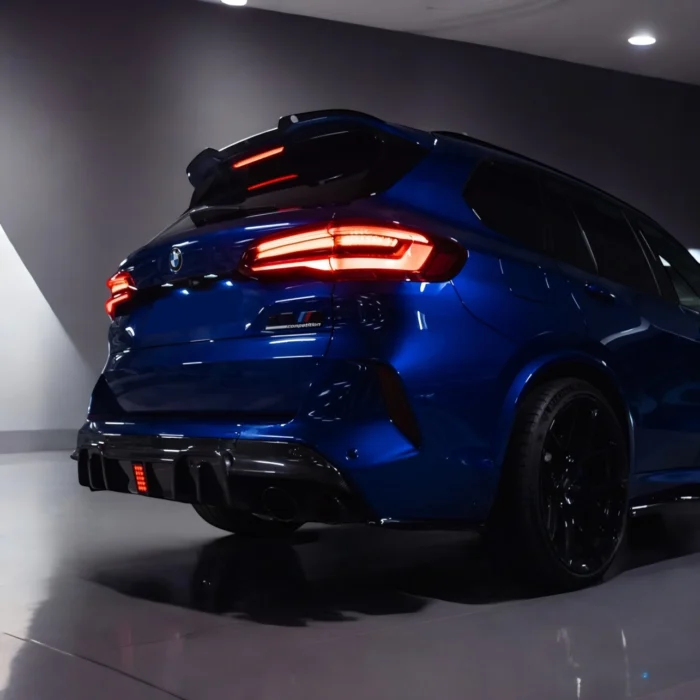BMW X5M F95 with installed carbon rear diffuser – side angle left – ASM Tuning