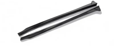Top view of BMW X5M F95 gloss carbon side skirts – M-style rocker extensions for aggressive side profile