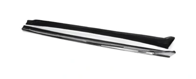 Rear angled view of BMW X5M F95 side skirts – gloss carbon aero side panels with structural detail