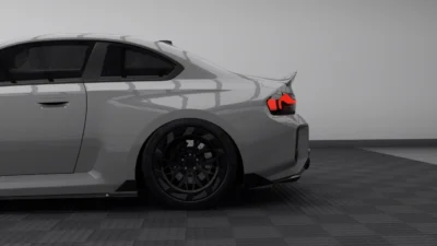 Rear side segment of the M2 showing integration of carbon skirts