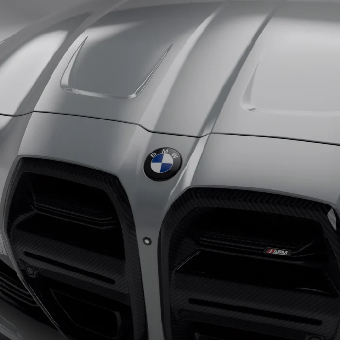 Asm Logo Detail On Carbon Kidney Grille For Bmw M4 G82/G83