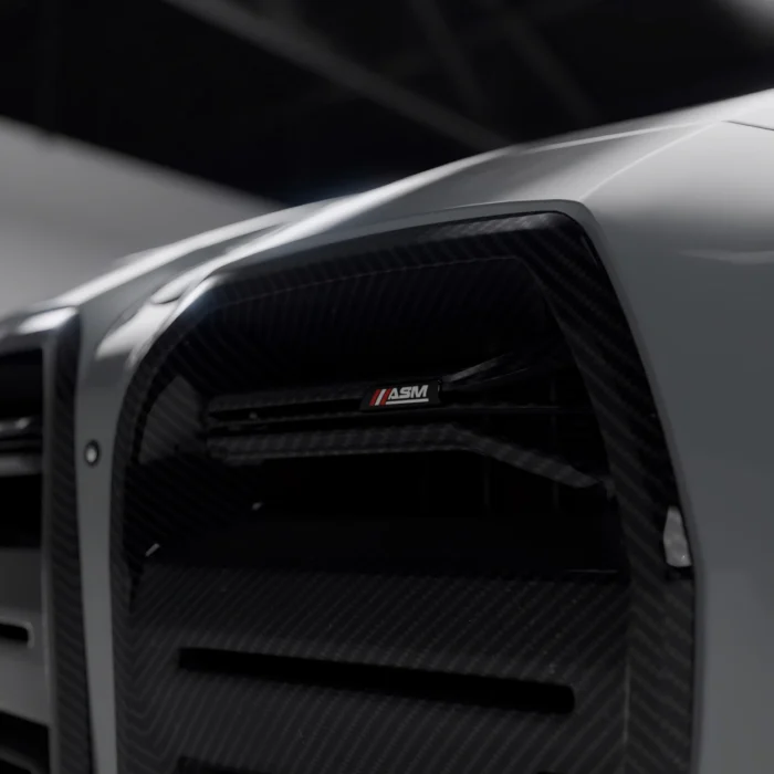 Close-Up Of Bmw Badge And Asm Carbon Grille On M4 G82/G83