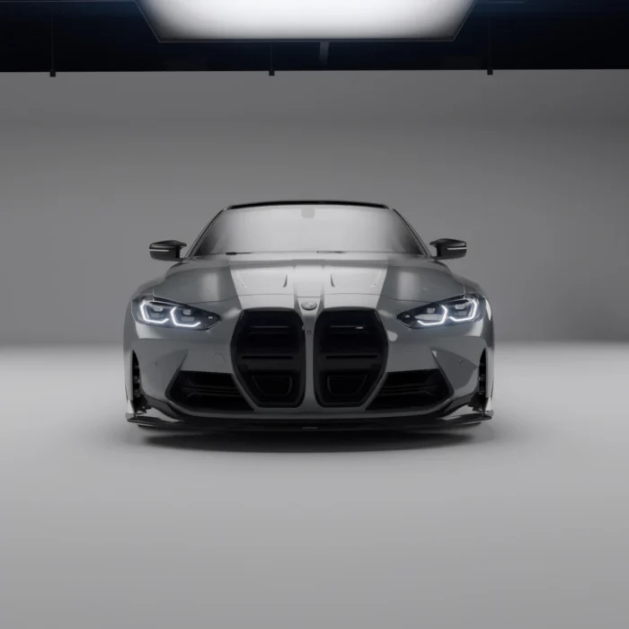 Front Studio Shot Of Bmw M4 G82/G83 Showcasing Carbon Fibre Front Grille