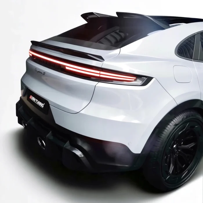 Rear bumper and diffuser view of Porsche Cayenne Turbo GT with ASM carbon kit